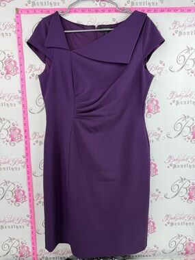 Tahari Arthur S. Levine dress formal royal Purple Cap-Sleeve Sheath Dress